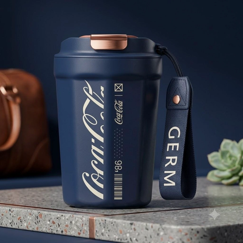 VASO TERMICO MUG GERM COCA-COLA ACERO INOXIDABLE 390ML NAVY - 6