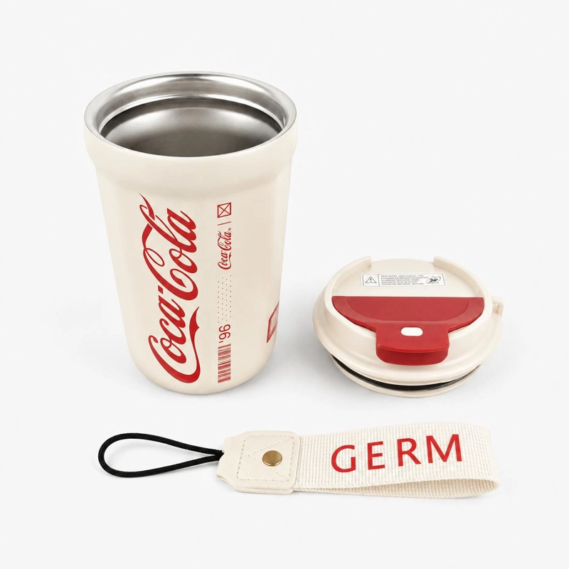 VASO TERMICO MUG GERM COCA-COLA ACERO INOXIDABLE 390ML WHITE - 3