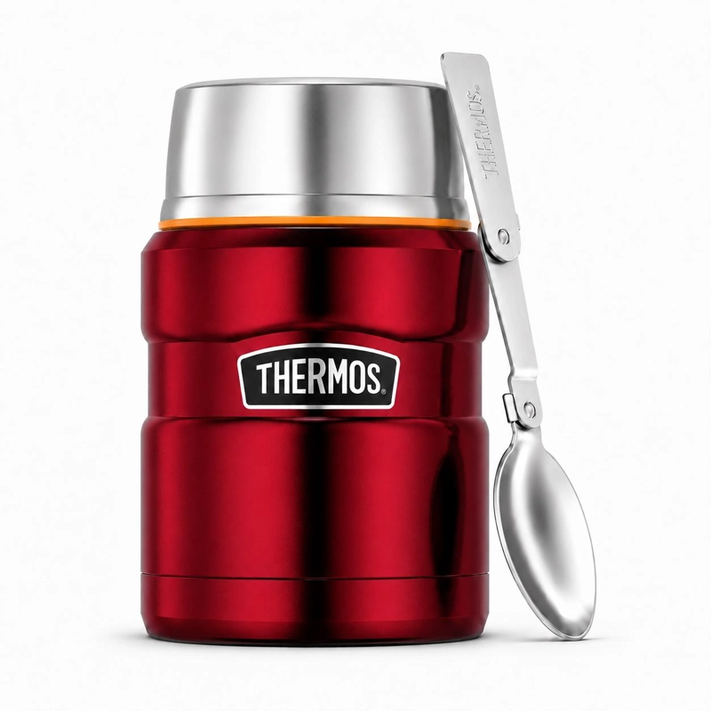 TERMO DE COMIDA PREMIUM INOX THERMOS KING  470ML ROJO - 1