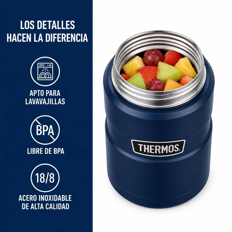 TERMO DE COMIDA INOX THERMOS KING  700ML MATT NAVY - 9