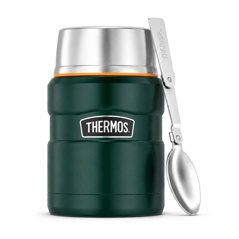 TERMO DE COMIDA PREMIUM INOX THERMOS KING  700ML VERDE - 1