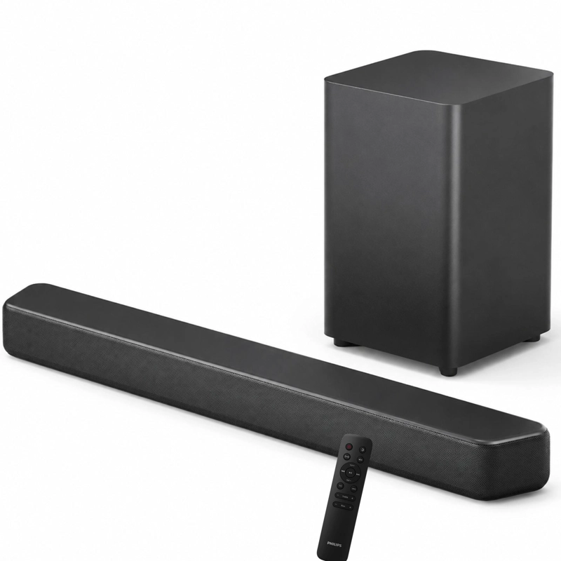 HOME THEATERS BLUETOOTH PHILIPS 120W SOUNBDBAR + SUBWOOFER - 1