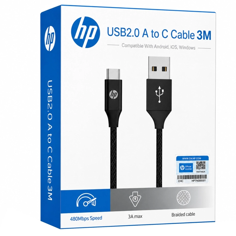 HP CABLE DE DATOS HP USB-C A USB 3.0 REFORZADO 3M  / 3A
