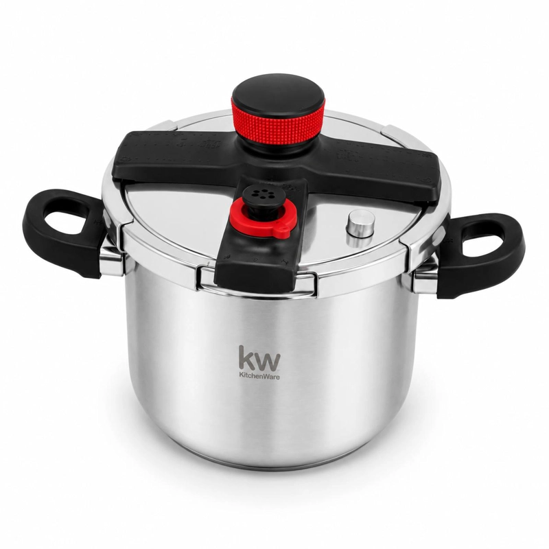 OLLA A PRESION KW ACERO INOXIDABLE OXFORD 6LT TRIPLE VALVULA - 1