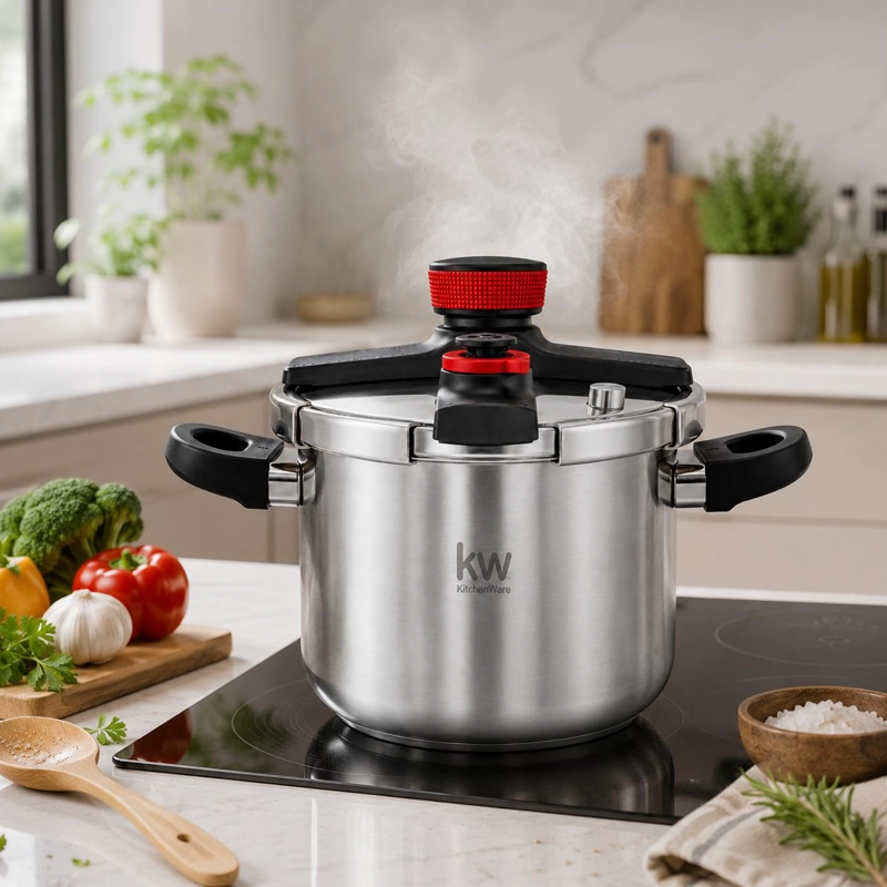 OLLA A PRESION KW ACERO INOXIDABLE OXFORD 6LT TRIPLE VALVULA - 8