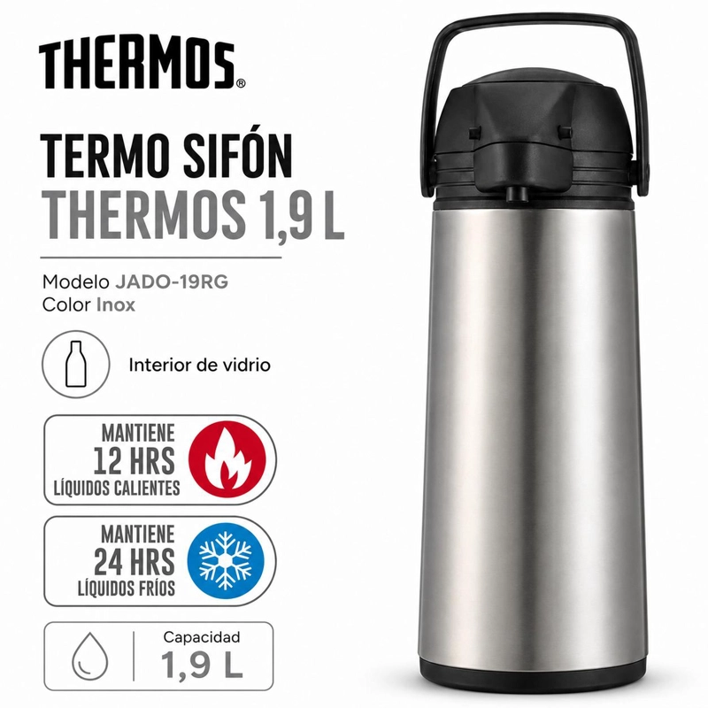 TERMO SIFON DE LIQUIDOS JADO 1.9L THERMOS 12H HOT & 24H COLD - 8