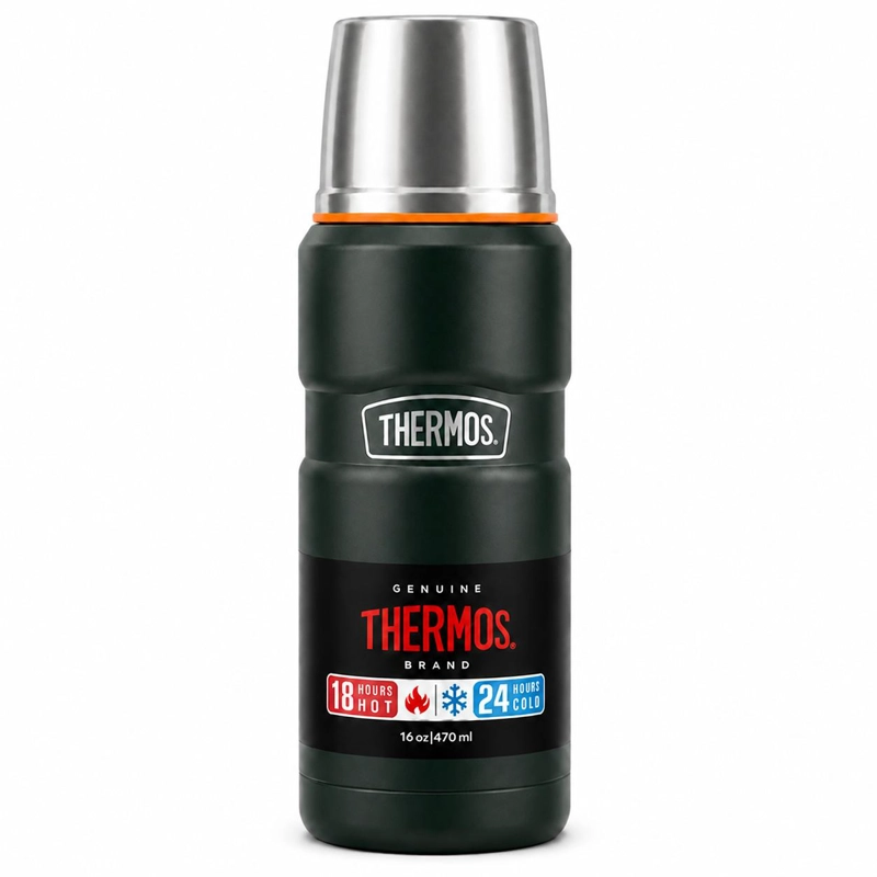 TERMO PREMIUM THERMOS KING INOX SK2000 470ML 18H/24H VERDE - 1