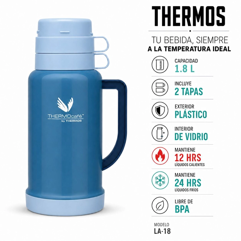 TERMO PARA LIQUIDOS THERMOS  1.8L AZUL 12H/24H - 7