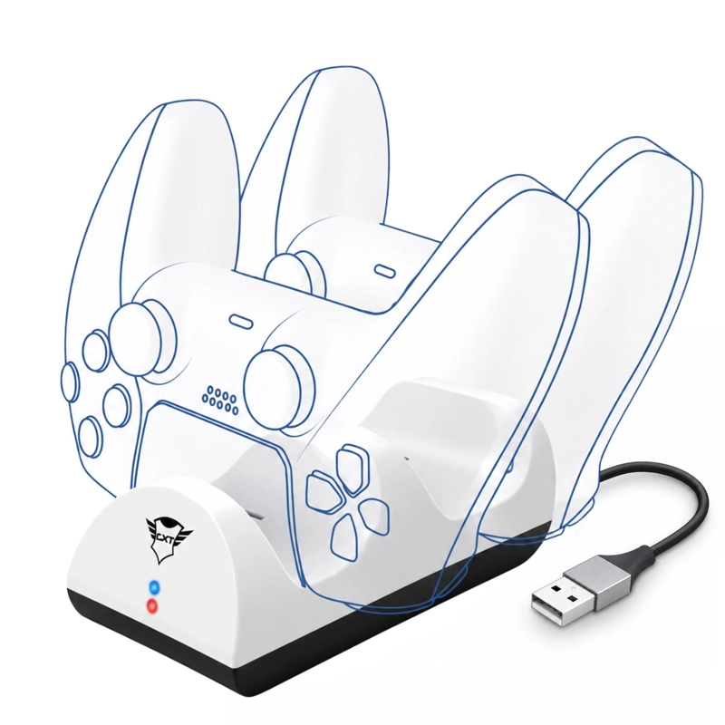 BASE CARGA DUAL PARA CONTROLES PS5 DUALSENSE TRUST GXT 254 - 2