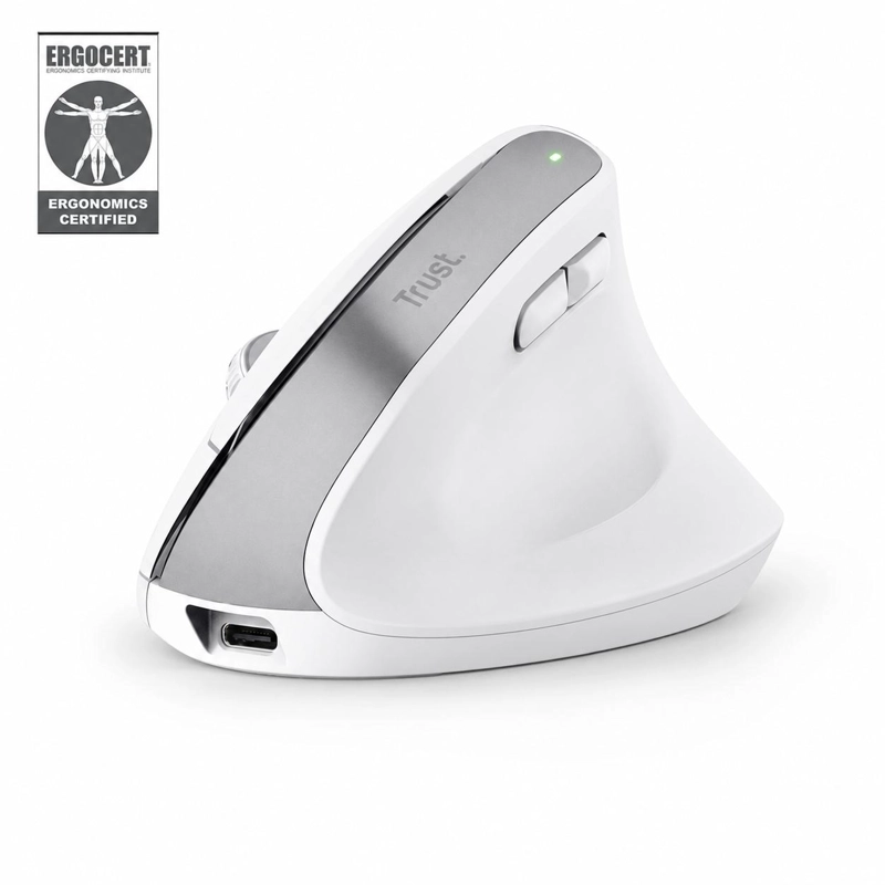 MOUSE VERTICAL INALAMBRICO DUAL ERGONOMICO TRUST BAYO+ WHITE - 4