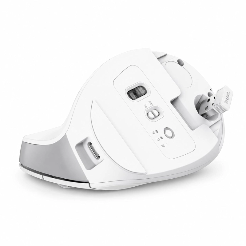 MOUSE VERTICAL INALAMBRICO DUAL ERGONOMICO TRUST BAYO+ WHITE - 6