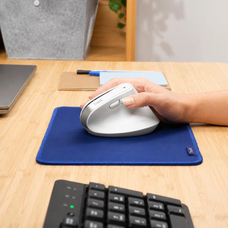 MOUSE VERTICAL INALAMBRICO DUAL ERGONOMICO TRUST BAYO+ WHITE - 9