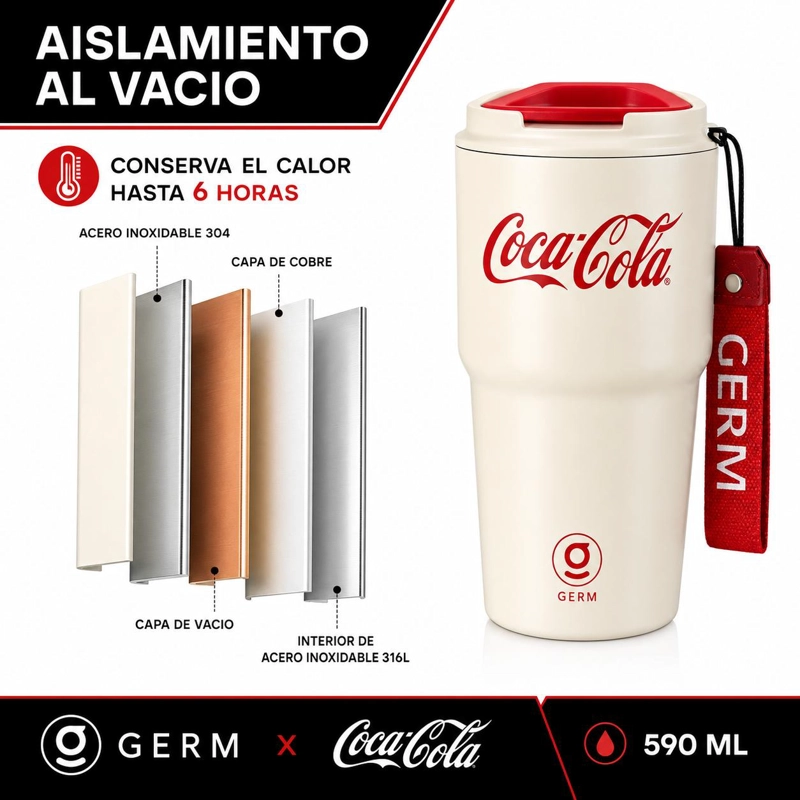 VASO TE RMICO MUG GERM COCA-COLA 590ML WHITE EDITION - 8