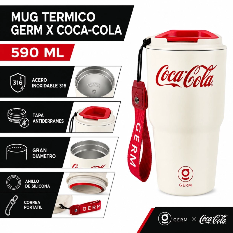 VASO TE RMICO MUG GERM COCA-COLA 590ML WHITE EDITION - 9