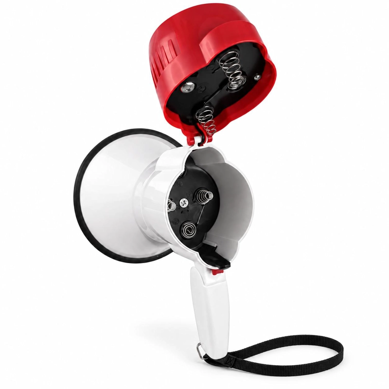 MEGAFONO AMPLIFICADOR DE VOZ RECARGABLE USB 20W CON SIRENA - 3