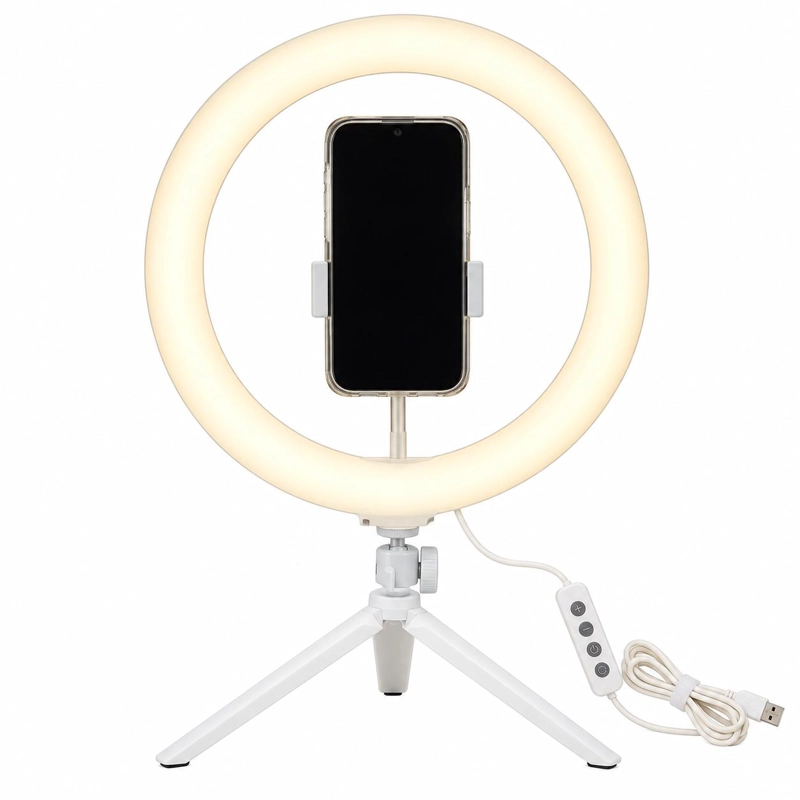 ARO DE LUZ MULTICOLOR RGB 12' CON SOPORTE PARA SMARTPHONE - 4
