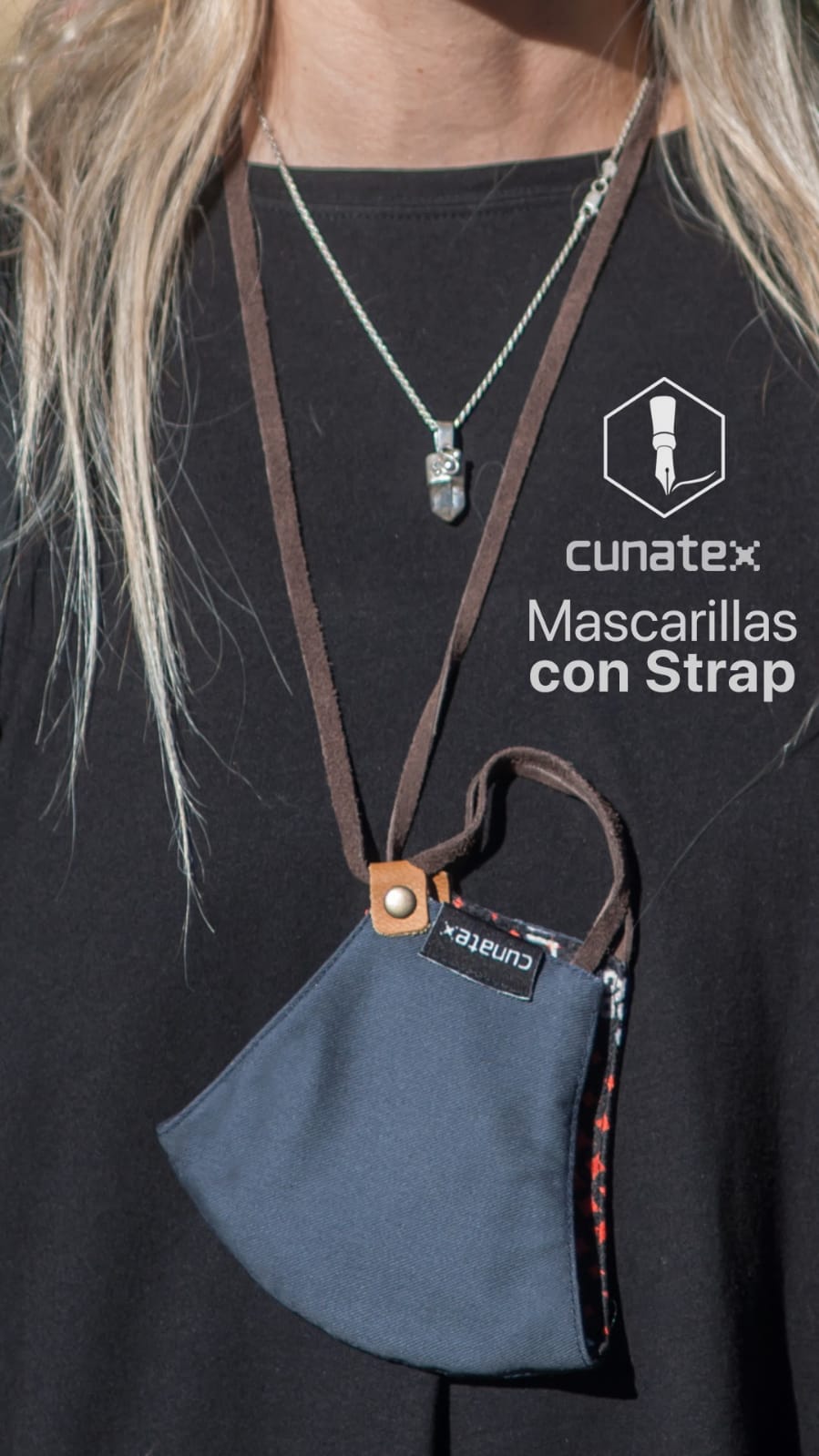 PACK 3 MASCARILLAS NANO COBRE REUTILIZABLES CON STRAP DE CUERO - 1