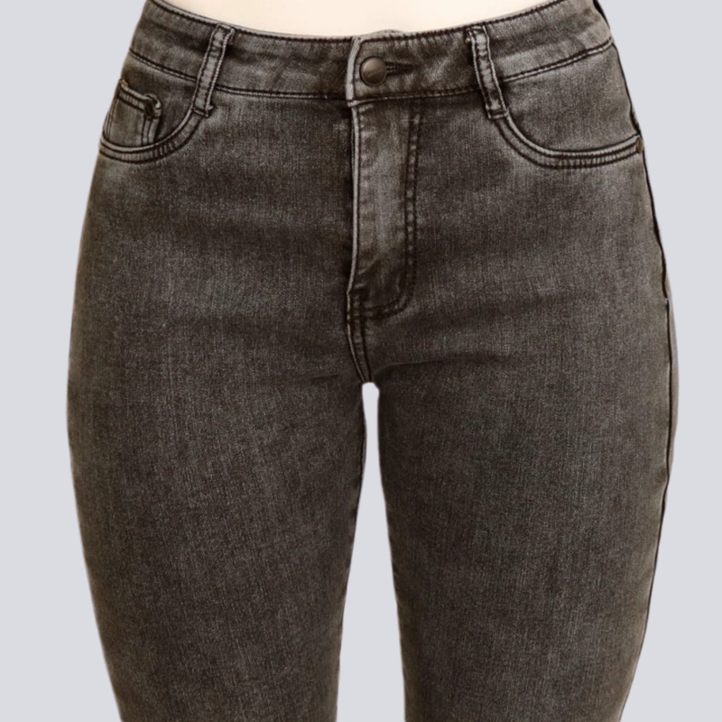 JEANS SKINNY GRIS CON POLAR PUSH UP ELASTICADO - 5