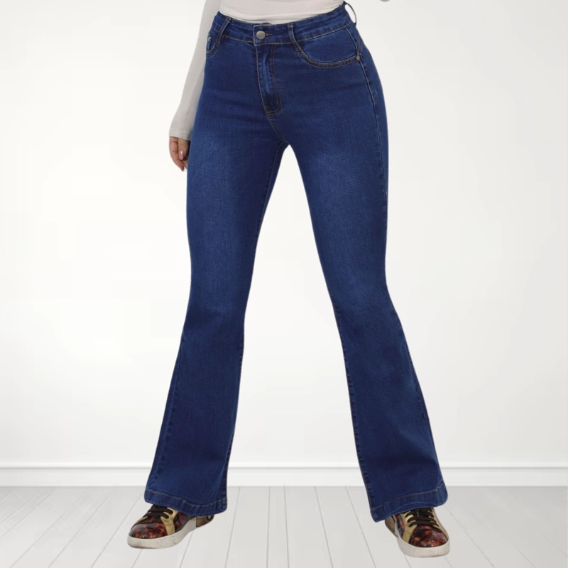 JEANS FLARE AZUL PUSH UP ELASTICADO - 1