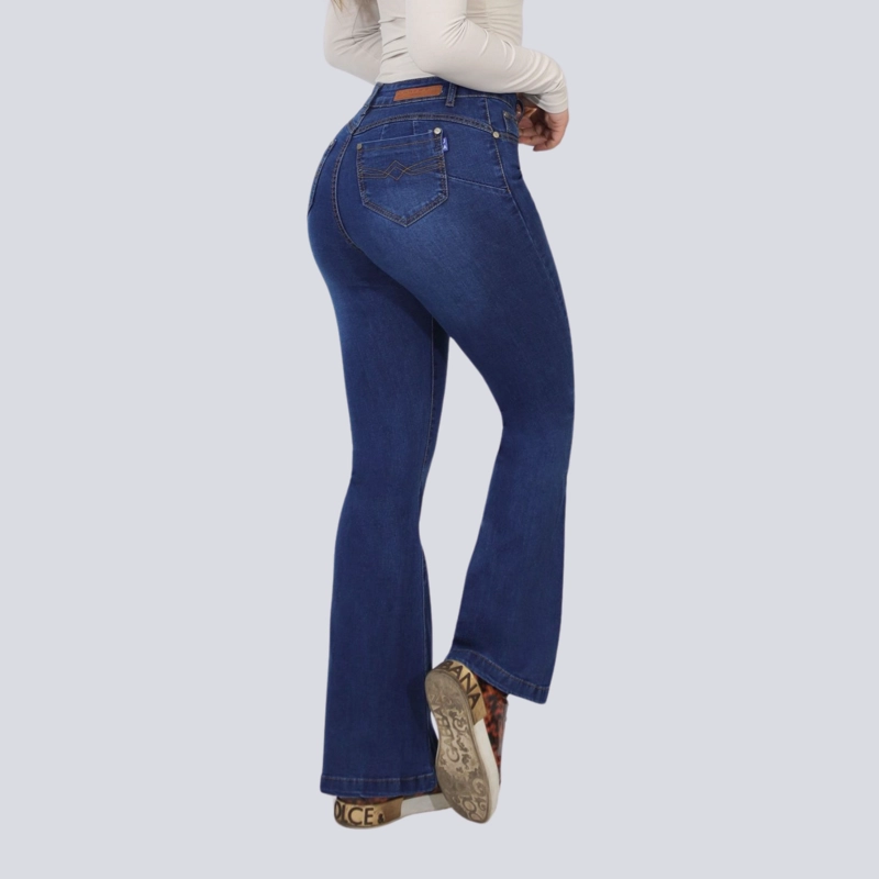 JEANS FLARE AZUL PUSH UP ELASTICADO - 2