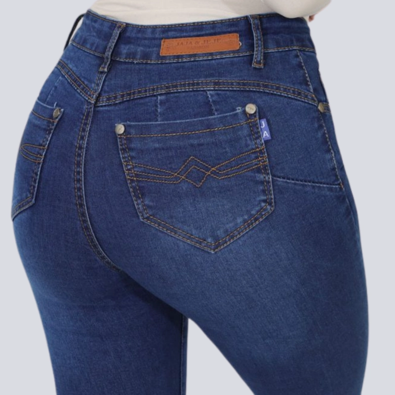 JEANS FLARE AZUL PUSH UP ELASTICADO - 4