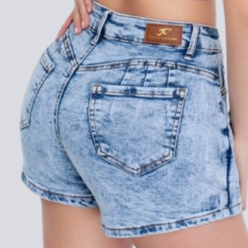FALDA SHORT JEANS CELESTE PUSH UP ELASTICADA - 4