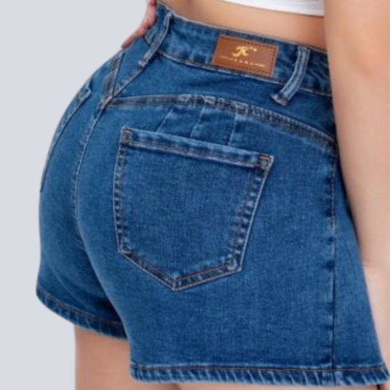 FALDA SHORT JEANS AZUL PUSH UP ELASTICADA - 4