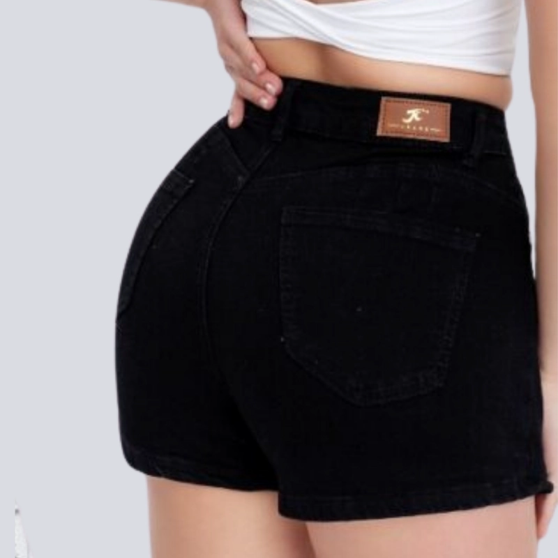 FALDA SHORT JEANS NEGRO PUSH UP ELASTICADA - 4