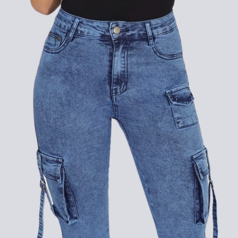 JEANS FLARE CARGO PUSH UP ELASTICADO - 5
