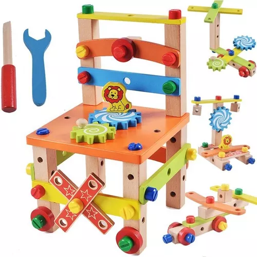 SILLA MADERAS DE BOSQUE CONSTRUCCIÓN NIÑOS - 1