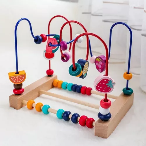 LABERINTO MULTIFUNCIONAL Y ABACO MADERAS DE BOSQUE MONTESSORI FRUTAS - 1