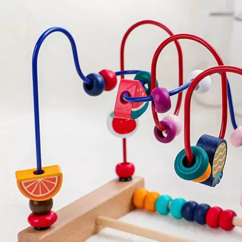 LABERINTO MULTIFUNCIONAL Y ABACO MADERAS DE BOSQUE MONTESSORI FRUTAS - 2