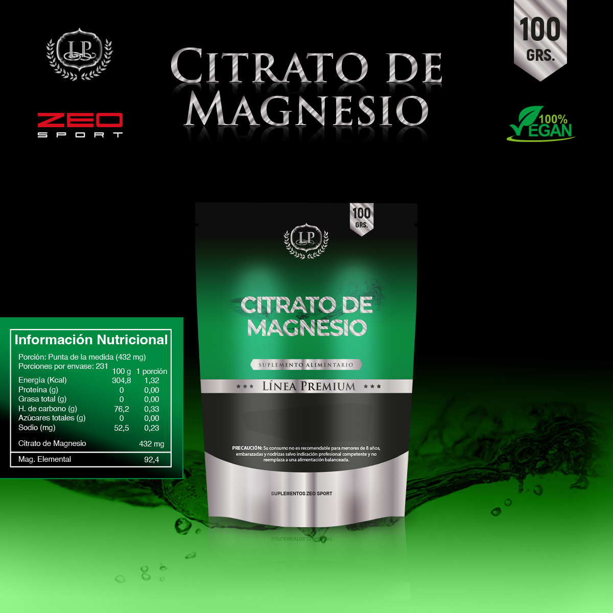 CITRATO DE MAGNESIO LÍNEA PREMIUM PURO EN POLVO - 1