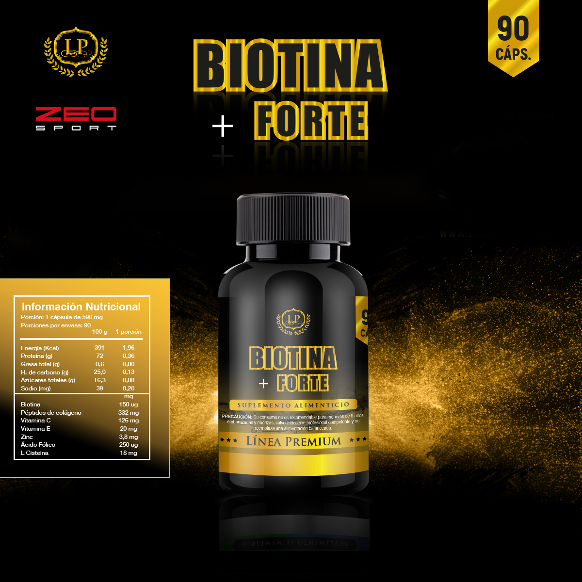 SUPLEMENTO ALIMENTICIO LÍNEA PREMIUM BIOTINA FORTE - 1