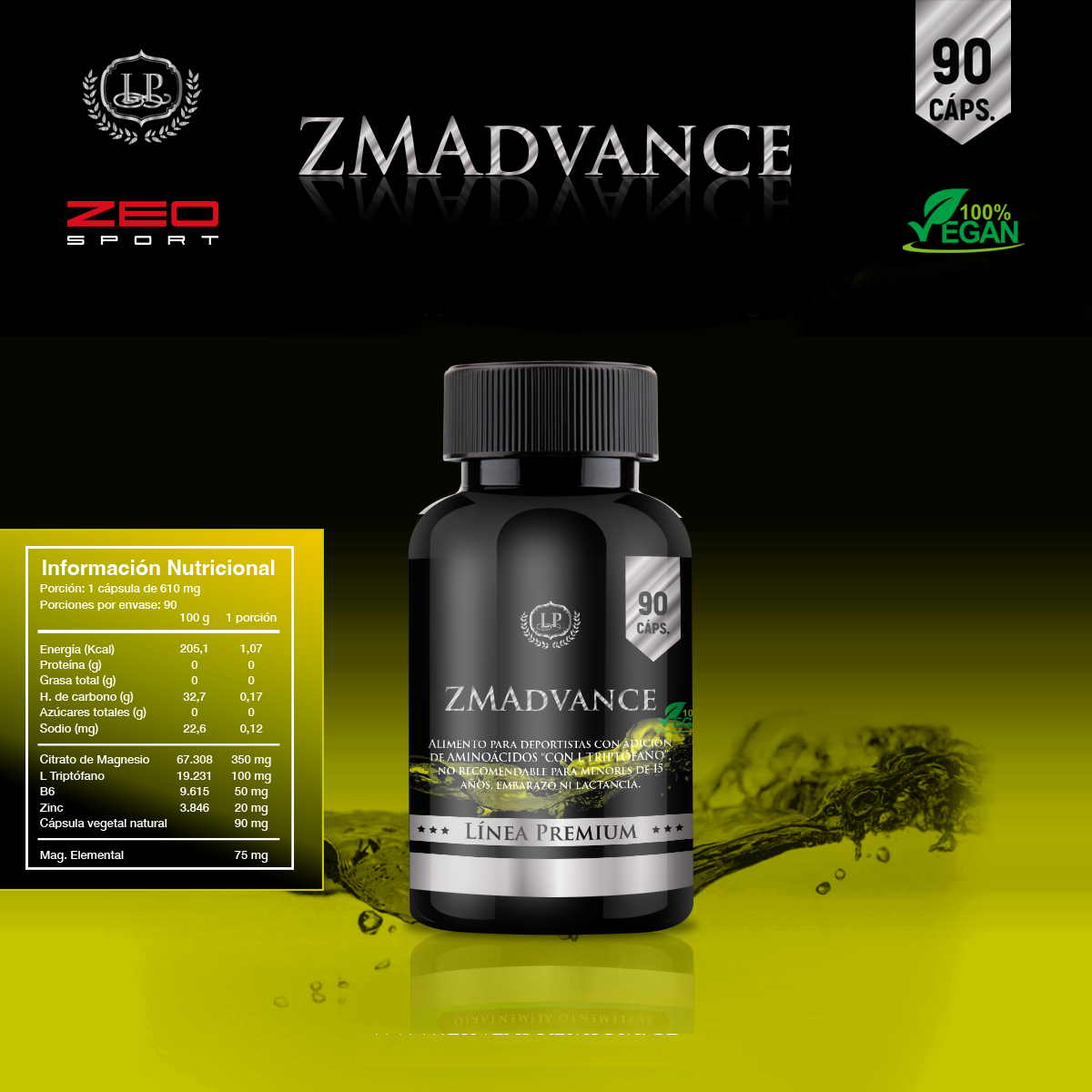 SUPLEMENTO ALIMENTICIO LÍNEA PREMIUM ZMA ADVANCE - 1