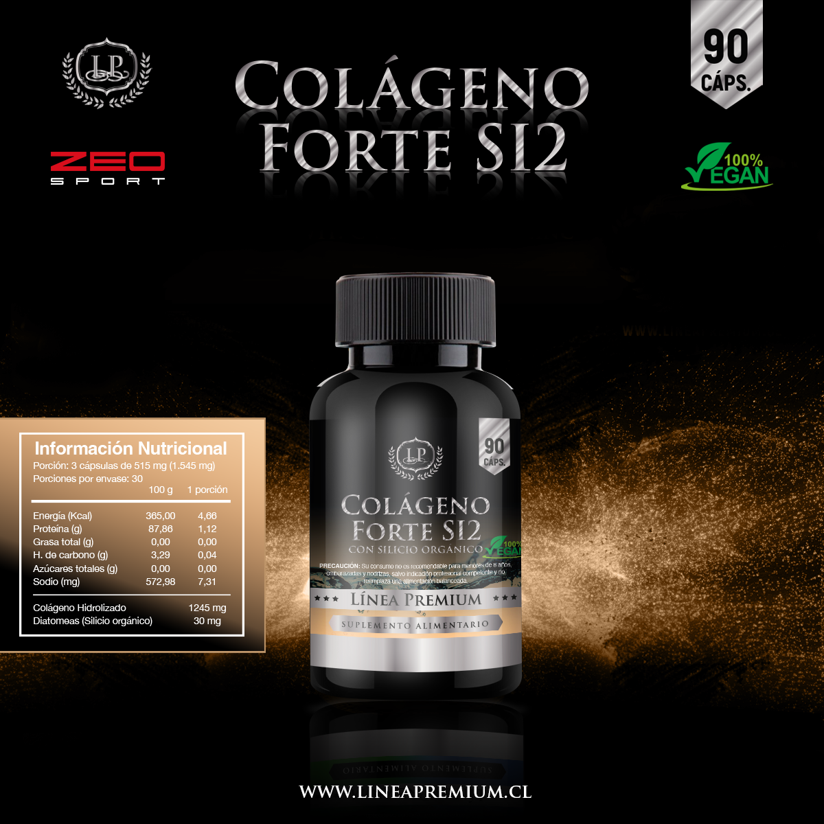 COLAGENO FORTE LÍNEA PREMIUM SI2 PREMIUM 90 CAPSULAS - 1