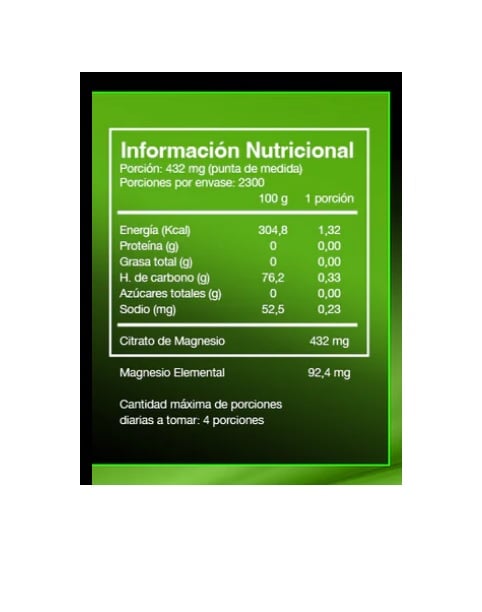SUPLEMENTO ALIMENTICIO LÍNEA PREMIUM CITRATO DE MAGNESIO 1KG - 2