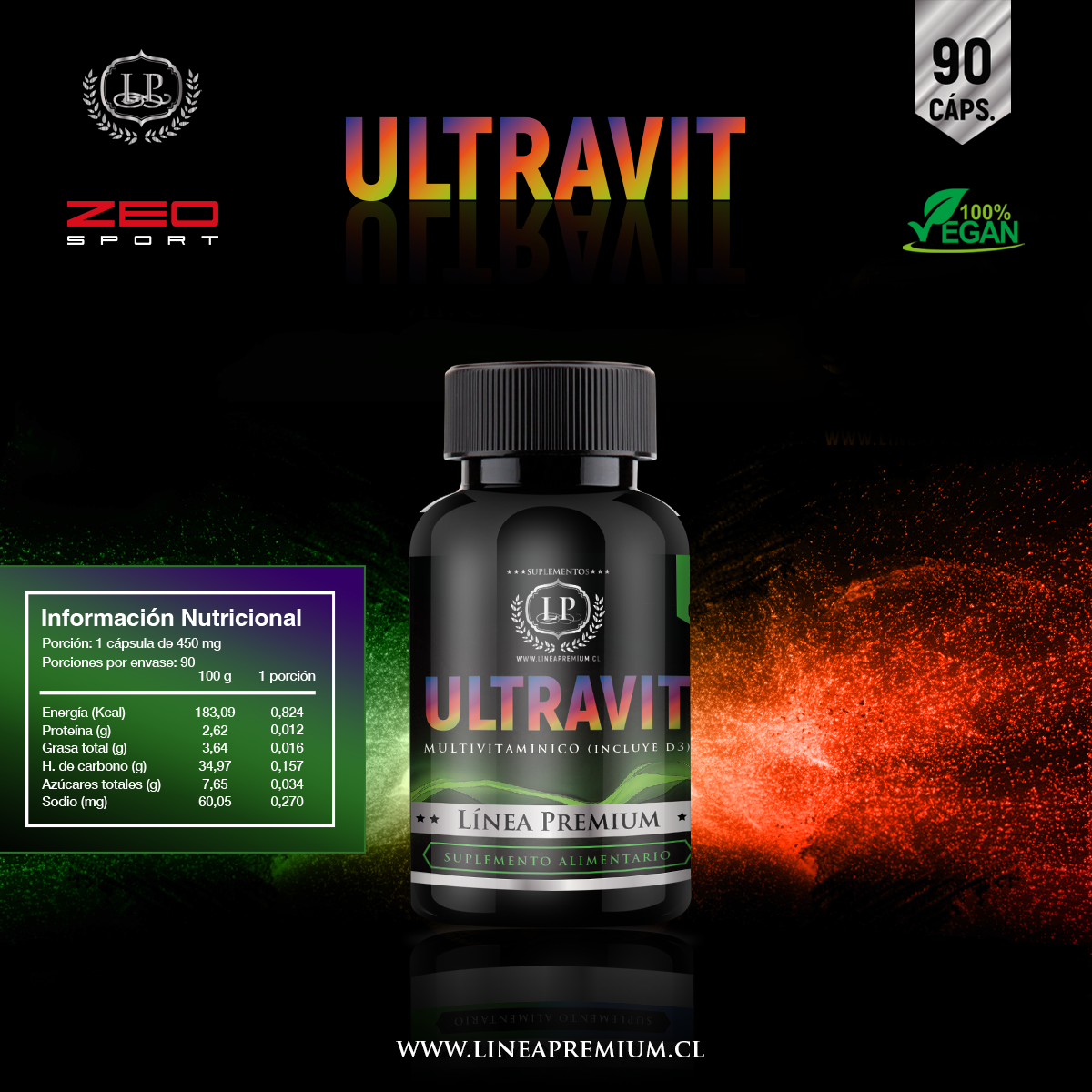 SUPLEMENTO ALIMENTICIO LÍNEA PREMIUM ULTRAVIT MULTIVITAMINICO 90 CAP - 1