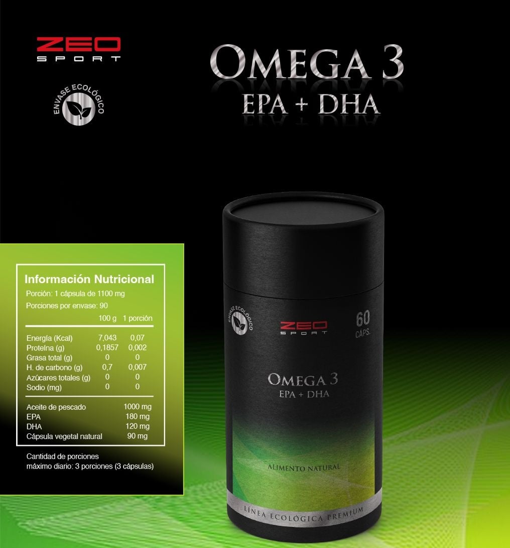 SUPLEMENTO ALIMENTICIO ZEO SPORT OMEGA 3 EPHA+DHA 90 CAPSULAS PREMIUM - 1