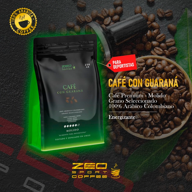 CAFE CON GUARANA, TOSTADO MOLIDO X 250 GRAMOS - 1