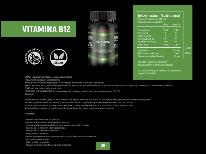 VITAMINA B12 CON CAPSULAS DE CLOROFILA - 1