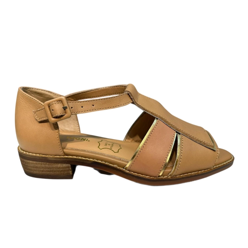 SANDALIA CUERO MUJER BEIGE  ALEXA DETOGNI - 2