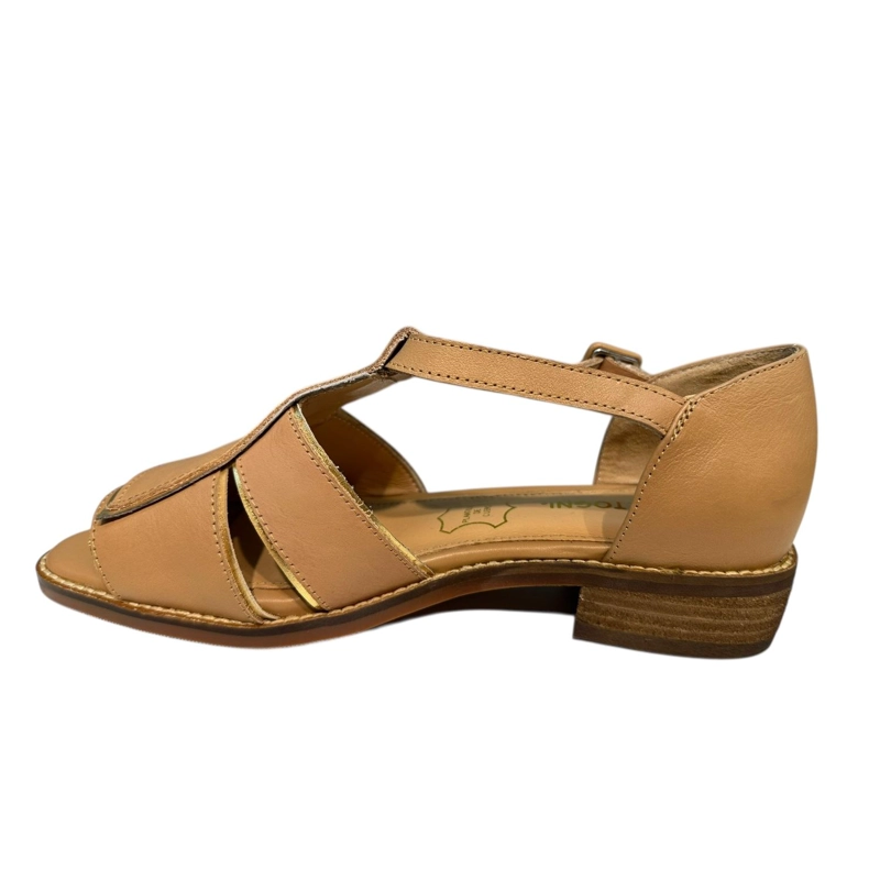 SANDALIA CUERO MUJER BEIGE  ALEXA DETOGNI - 4
