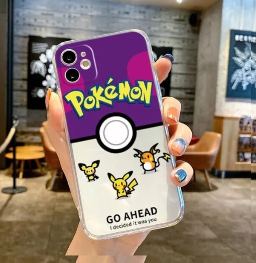 FUNDA SILICONA IPHONE 15 POKEMON MORADA - 1