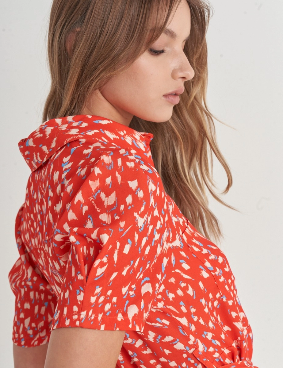 VESTIDO BRUSH STAIN RED KOSIUKO TALLA S - 2