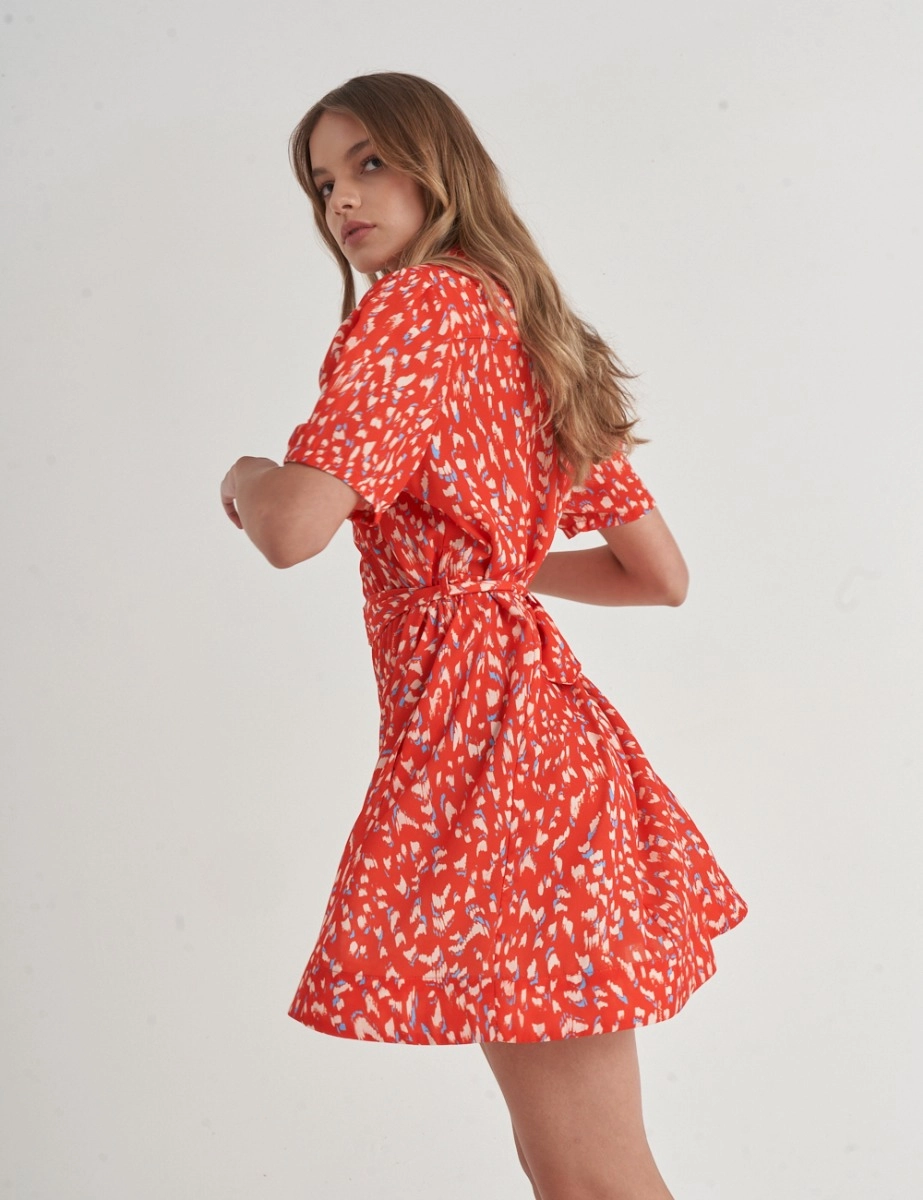 VESTIDO BRUSH STAIN RED KOSIUKO TALLA S - 3