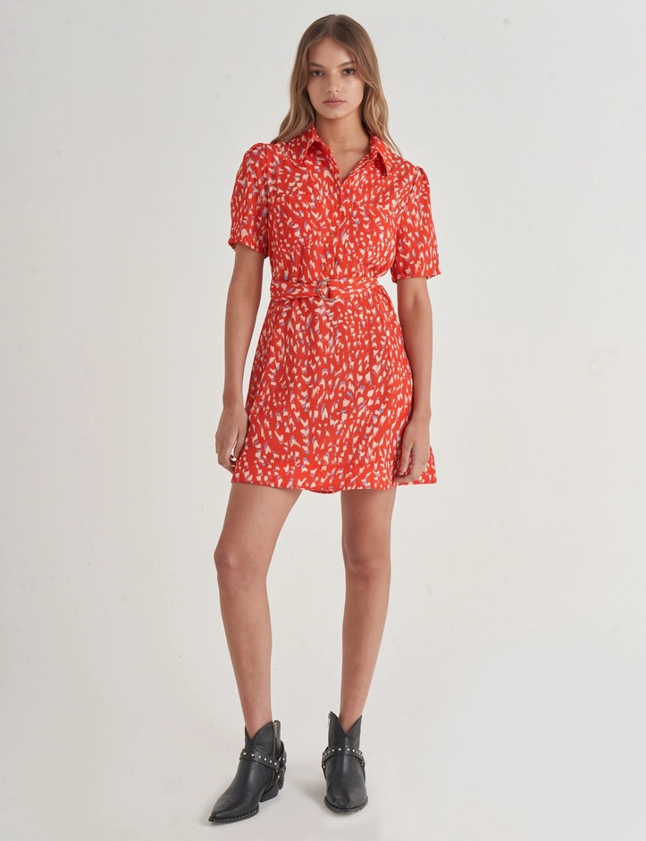 VESTIDO BRUSH STAIN RED KOSIUKO TALLA S - 4