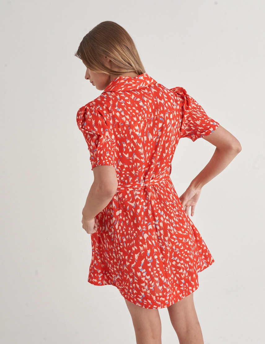 VESTIDO BRUSH STAIN RED KOSIUKO TALLA S - 5