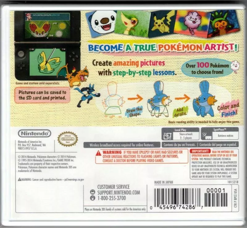 JUEGO RETRO NINTENDO POKEMON ART ACADEMY 3DS (US) - 2