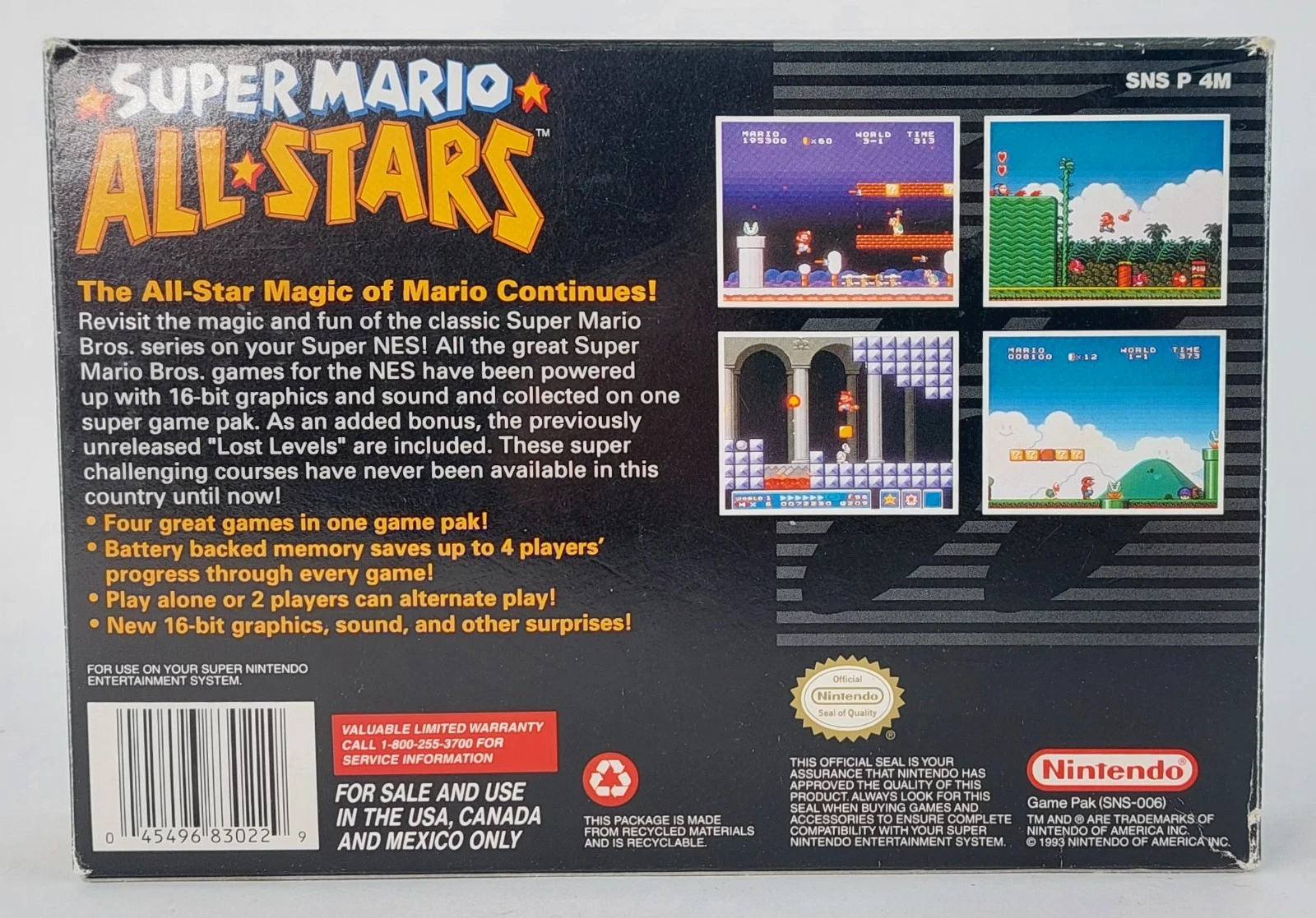 SUPER MARIO ALL STARS SUPER NINTENDO COMPLETE IN BOX - 5